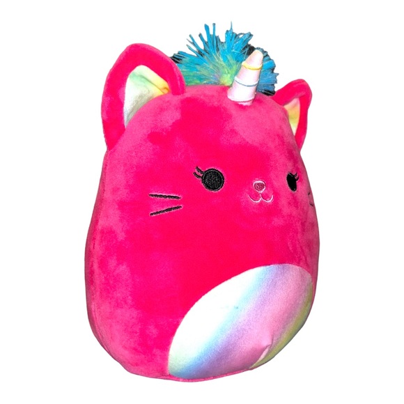 Squishmallow 8” Lizette the pink Caticorn with rainbow Mane and Belly Plush - Picture 3 of 12